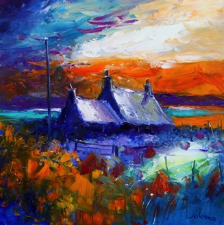 Winter sunset South End Iona 24x24